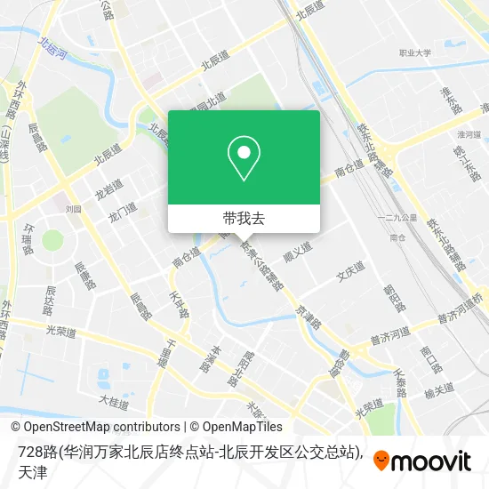 728路(华润万家北辰店终点站-北辰开发区公交总站)地图