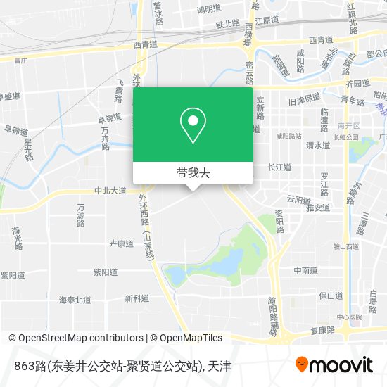 863路(东姜井公交站-聚贤道公交站)地图