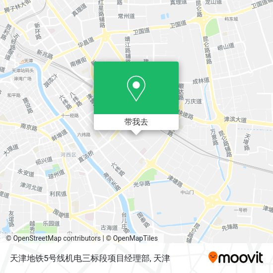 天津地铁5号线机电三标段项目经理部地图