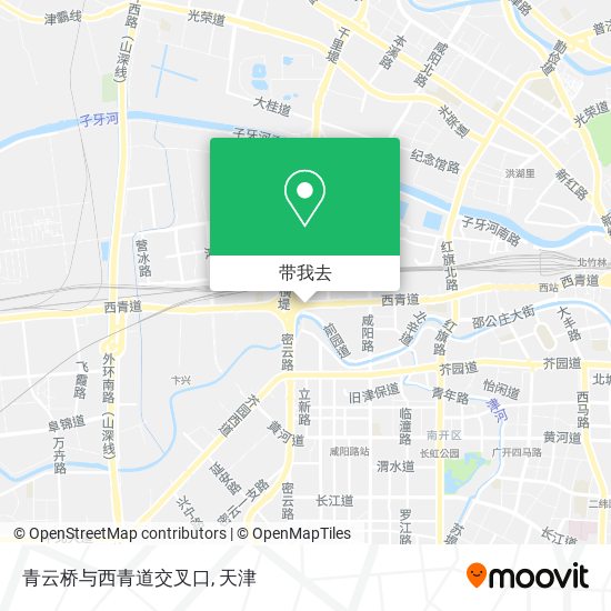 青云桥与西青道交叉口地图