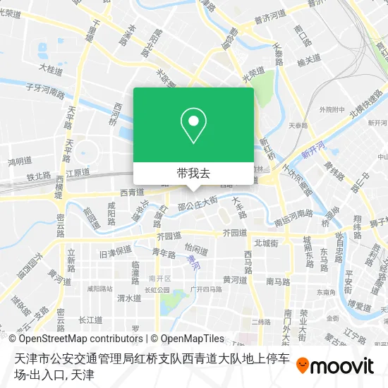 天津市公安交通管理局红桥支队西青道大队地上停车场-出入口地图