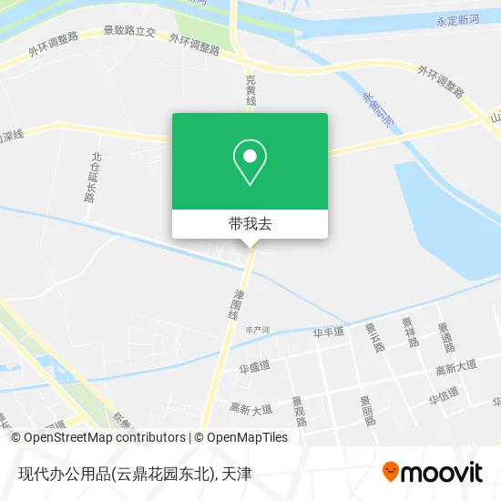 现代办公用品(云鼎花园东北)地图