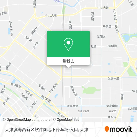 天津滨海高新区软件园地下停车场-入口地图