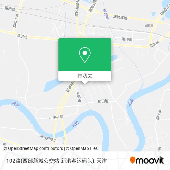102路(西部新城公交站-新港客运码头)地图