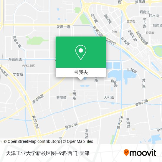 天津工业大学新校区图书馆-西门地图
