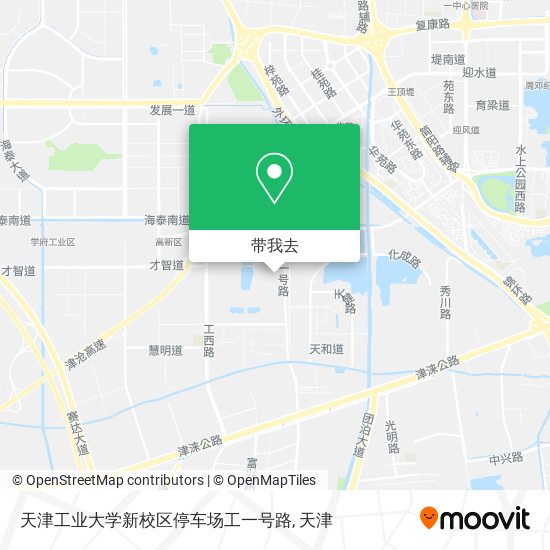 天津工业大学新校区停车场工一号路地图