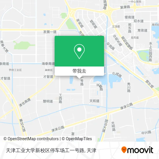 天津工业大学新校区停车场工一号路地图