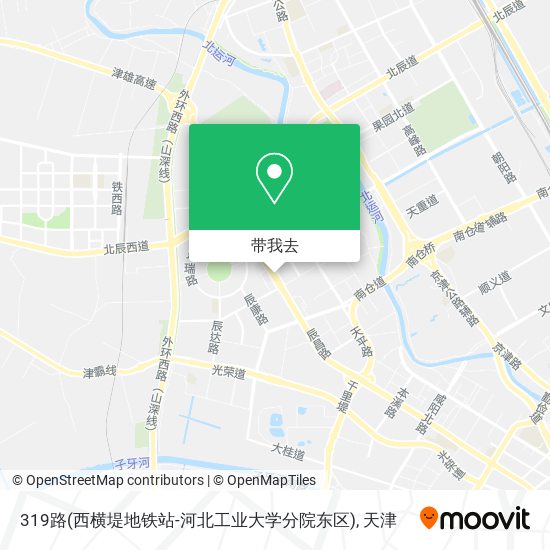 319路(西横堤地铁站-河北工业大学分院东区)地图