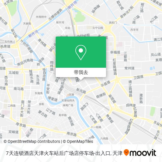 7天连锁酒店天津火车站后广场店停车场-出入口地图