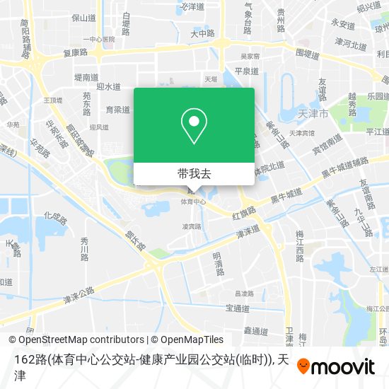 162路(体育中心公交站-健康产业园公交站(临时))地图
