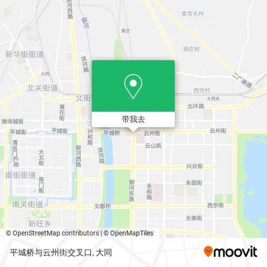 平城桥与云州街交叉口地图