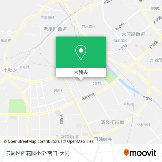云岗区西花园小学-南门地图