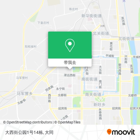 大西街公园1号14栋地图