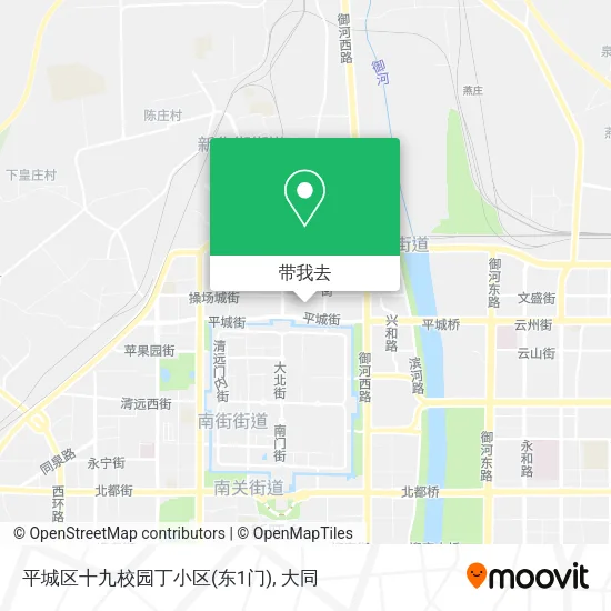 平城区十九校园丁小区(东1门)地图