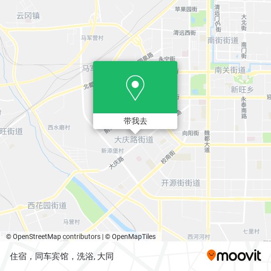 住宿，同车宾馆，洗浴地图