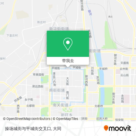 操场城街与平城街交叉口地图