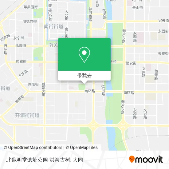 北魏明堂遗址公园-洪海古树地图