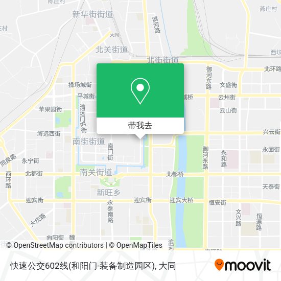 快速公交602线(和阳门-装备制造园区)地图