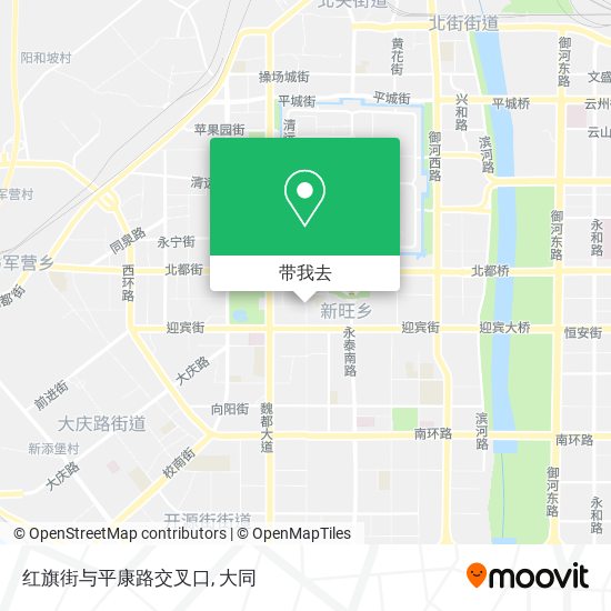 红旗街与平康路交叉口地图