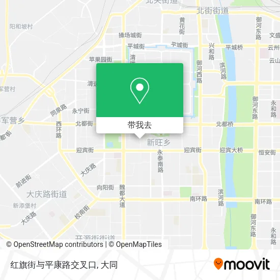 红旗街与平康路交叉口地图