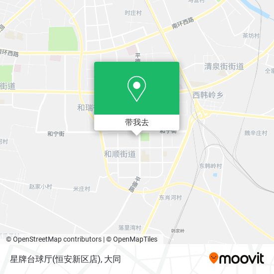 星牌台球厅(恒安新区店)地图