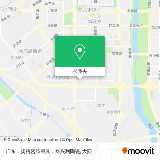 广东，扬格密胺餐具，华兴利陶瓷地图