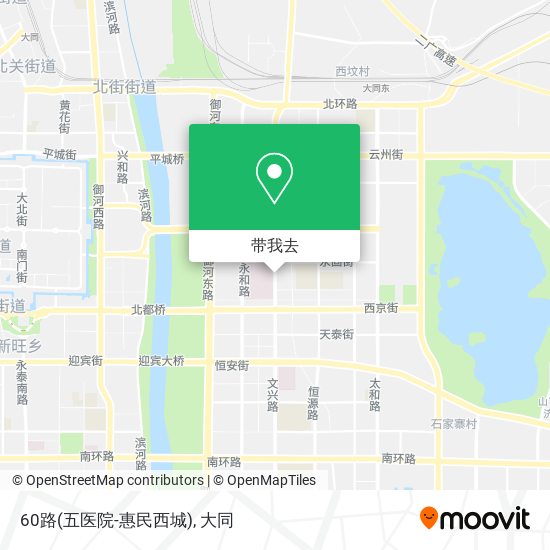 60路(五医院-惠民西城)地图