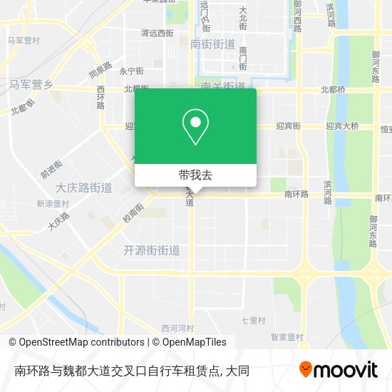南环路与魏都大道交叉口自行车租赁点地图