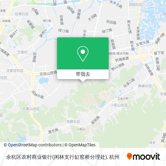 余杭区农村商业银行(闲林支行缸窑桥分理处)地图