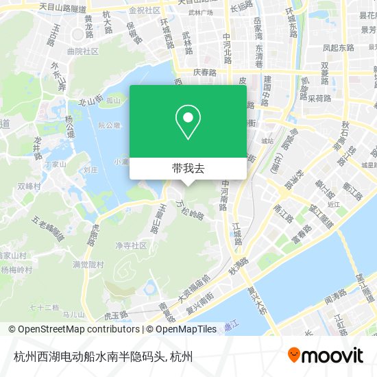 杭州西湖电动船水南半隐码头地图