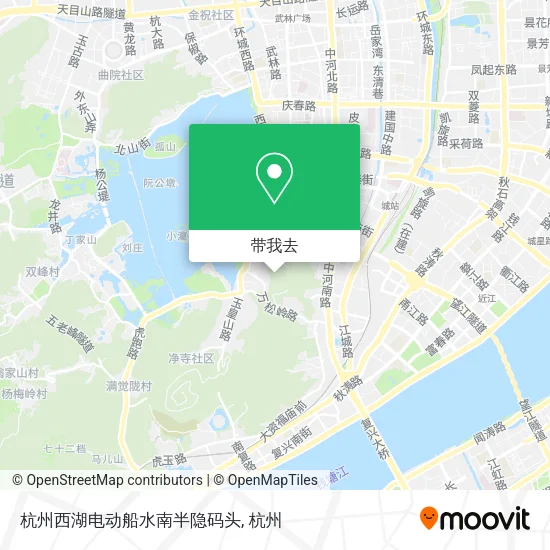 杭州西湖电动船水南半隐码头地图