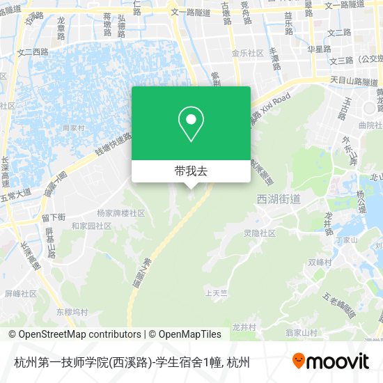 杭州第一技师学院(西溪路)-学生宿舍1幢地图