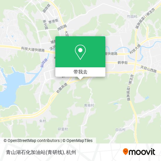 青山湖石化加油站(青研线)地图