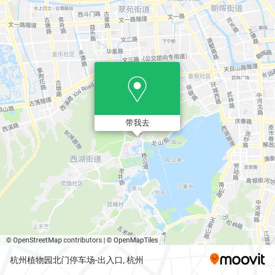 杭州植物园北门停车场-出入口地图