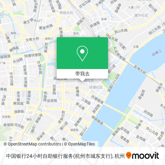 中国银行24小时自助银行服务(杭州市城东支行)地图