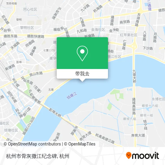 杭州市骨灰撒江纪念碑地图