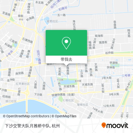 下沙交警大队月雅桥中队地图