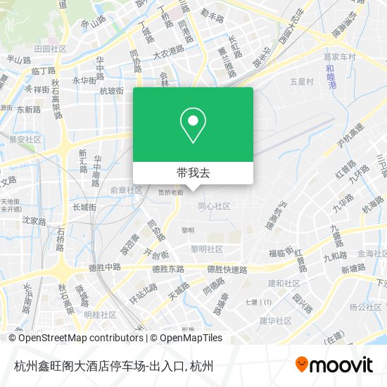 杭州鑫旺阁大酒店停车场-出入口地图