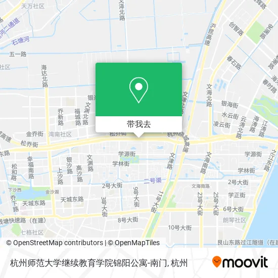 杭州师范大学继续教育学院锦阳公寓-南门地图