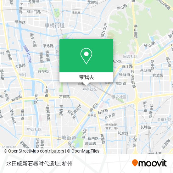 水田畈新石器时代遗址地图