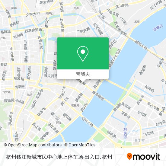 杭州钱江新城市民中心地上停车场-出入口地图