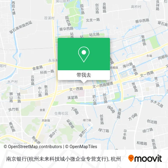 南京银行(杭州未来科技城小微企业专营支行)地图