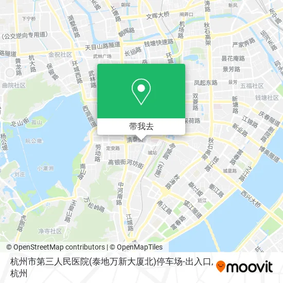 杭州市第三人民医院(泰地万新大厦北)停车场-出入口地图