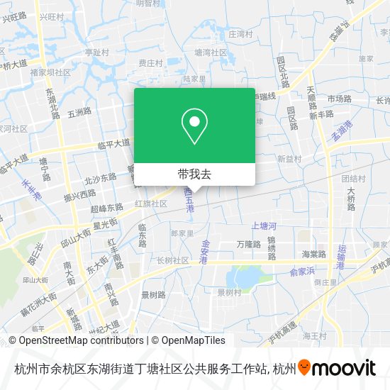 杭州市余杭区东湖街道丁塘社区公共服务工作站地图