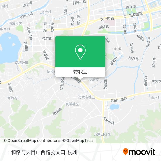 上和路与天目山西路交叉口地图