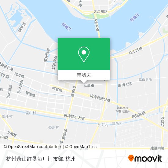杭州萧山红垦酒厂门市部地图