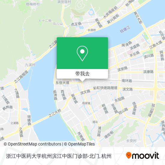 浙江中医药大学杭州滨江中医门诊部-北门地图