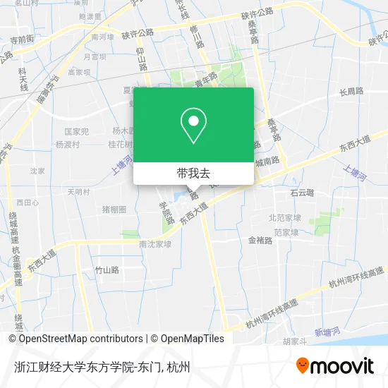 浙江财经大学东方学院-东门地图