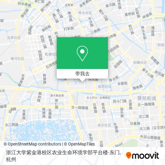 浙江大学紫金港校区农业生命环境学部平台楼-东门地图