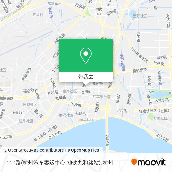 110路(杭州汽车客运中心-地铁九和路站)地图
